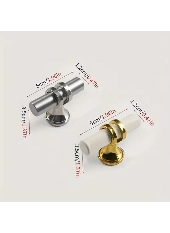 10 Pack White Gold Cabinet Door Knobs Single Hole Pull Handles With Screws - Image 4